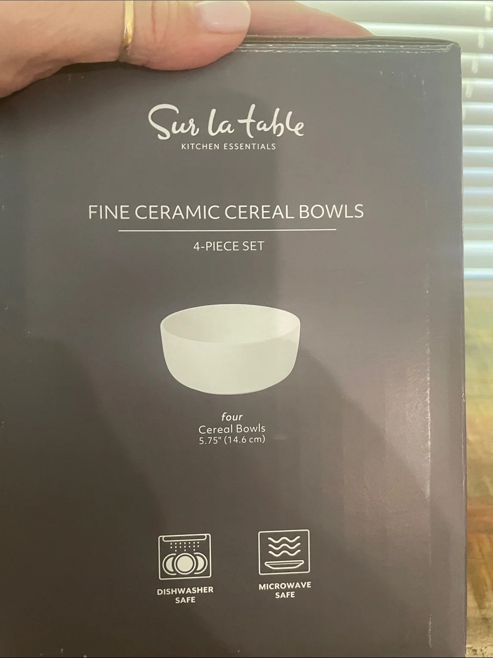 Sur La Table White Ceramic Cereal Bowls- Minimalist Dining (set of 4)
